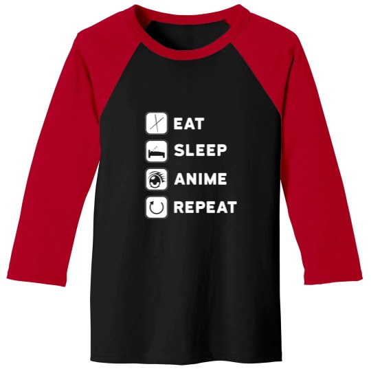 Discover Anime Design - Eat Sleep Anime Repeat Baseball Tees