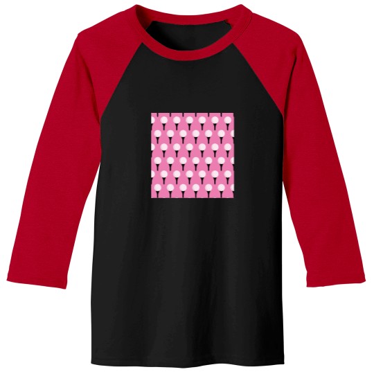 Discover Golf-Ball-And-Tee-Pattern-(Pink) T-Shirt Baseball Tees