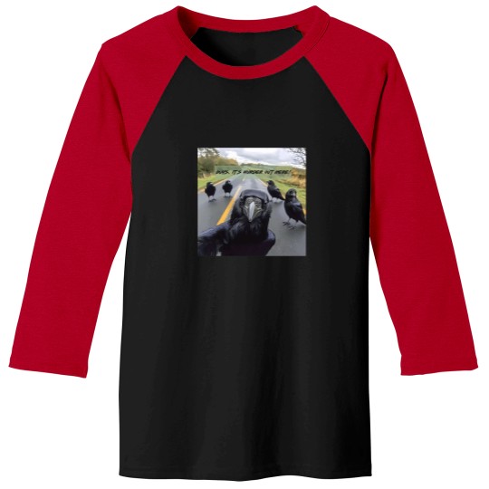 Discover Its-Murder-Out-Here--Funny-Crow-Selfie T-Shirt Baseball Tees