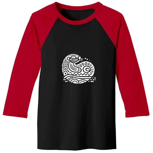 Discover 640 Pacific Northwest Sea Otter  Curled Form With Flowing Patterns Active T-Shirt Baseball Tees