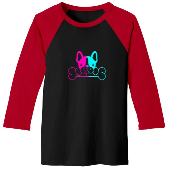 Discover Cute-French-Bulldog-Puppy-With-Bones-(1) T-Shirt Baseball Tees