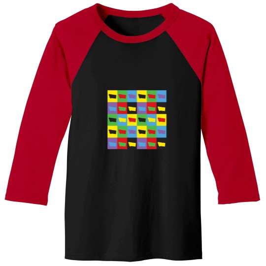 Discover Montana-Pop-Art-State-Pattern T-Shirt Baseball Tees