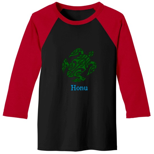 Discover Abstract Green Hawaiian Sea Turtle Baseball Tees