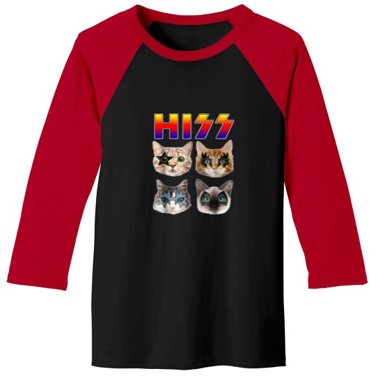 Discover Hiss-Funny-Cats-Kittens-Rock-Rockin' Baseball Tees