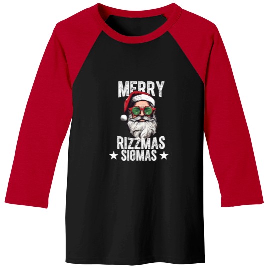 Discover Merry-Rizzmas-Sigmas-Funny-Santa-X-Mas-Christmas-Santa-Claus-Shirt Baseball Tees