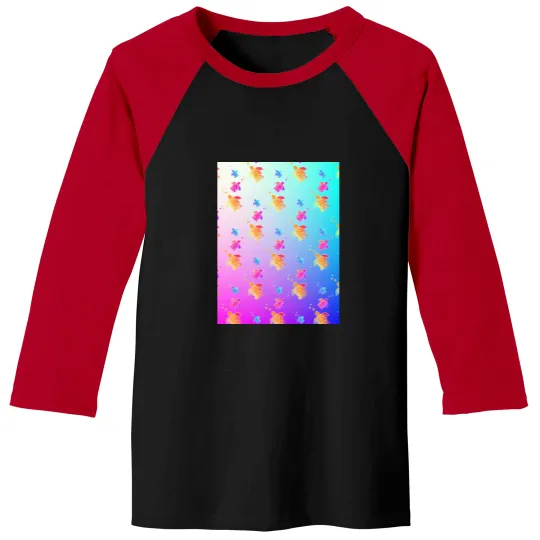 Discover Colorful Turtles Pattern- Baseball Tees