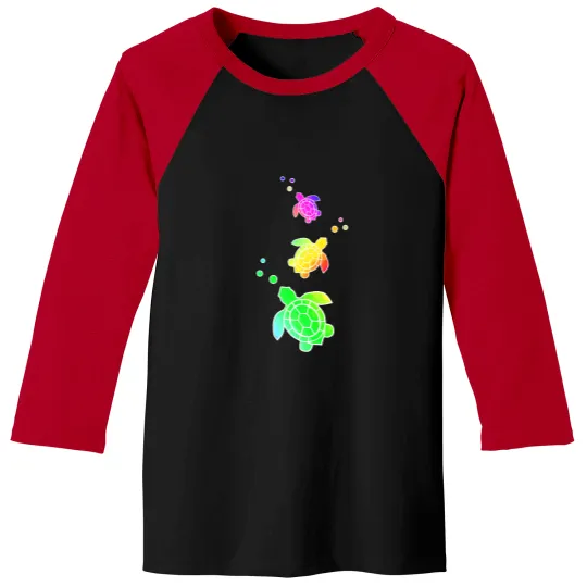 Discover Cute Colorful Tropical Turtles Classic Baseball Tees