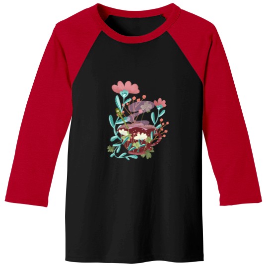 Discover Chic floral teacup Baseball Tees