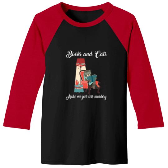 Discover Cat Lovers | Books And Cats Make Me Feel Murdery T- Baseball Tees