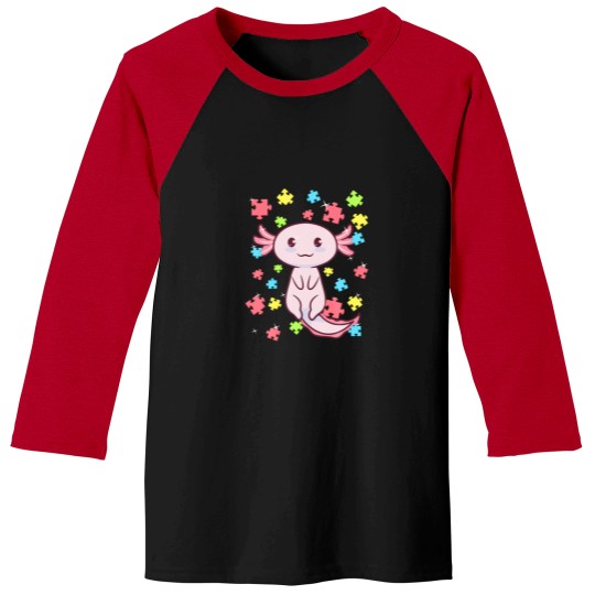 Discover Axolotl Autism Awareness Puzz;E Water Baseball Tees