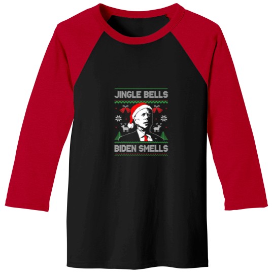 Discover Santa Biden Jingle Bells Biden Smells Ugly Christm Baseball Tees