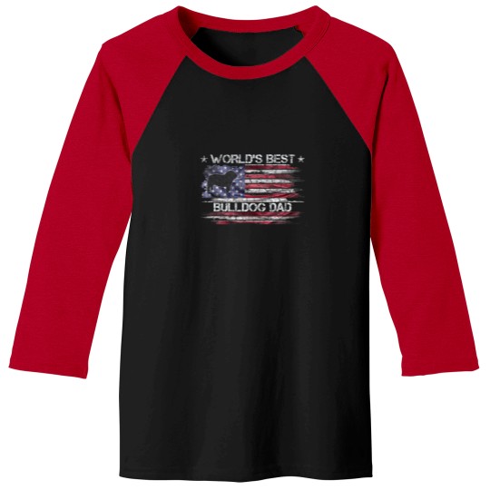 Discover Vintage USA Flag World's Best English Bulldog Baseball Tees