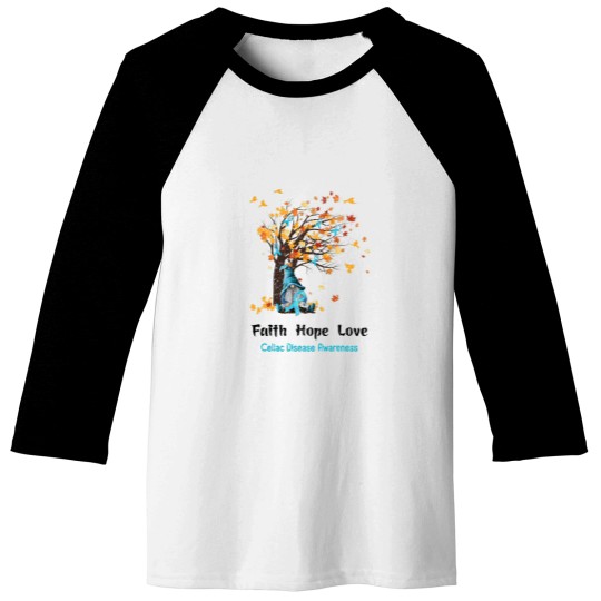 Discover Celiac Disease Awareness Faith Hope Love Baseball Tees