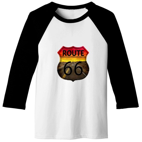 Discover Route 66 Road Baseball Tees