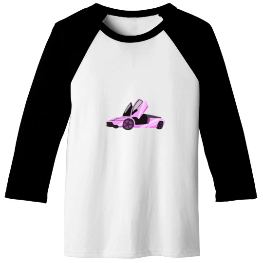 Discover Pink Sports Car Baseball Tees