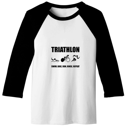 Discover Triathlon Rinse Repeat Baseball Tees