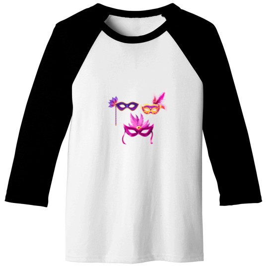 Discover Venice Carnival Mask Brazilian Carnival Mardi Gras in New Orleans Baseball Tees