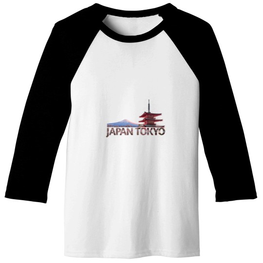 Discover Tokyo Japan Mount Fuji red Chureito Pagoda Souvenir Baseball Tees