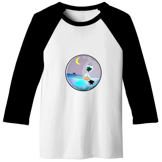 Discover Fantasy Beach with Hourglass Baseball Tees