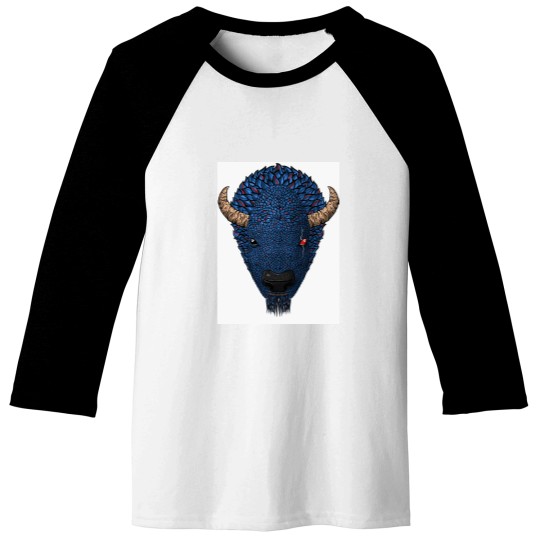 Discover Blue Buffaloss Head Baseball Tees