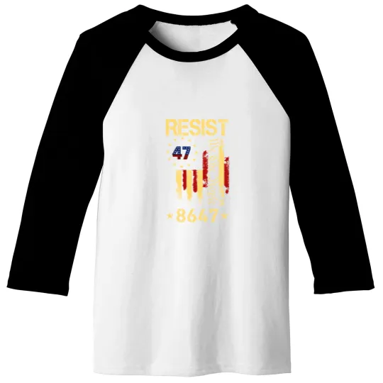 Discover Anti Trump 8647 86 47 US Flag We The People Impeach 47 Unisex Baseball Tees