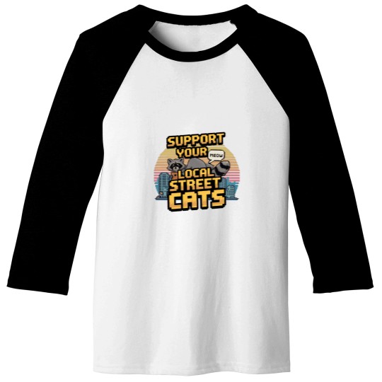 Discover Street Cats Racoon Possum - Support Your Local Street Cycling Bicycle Funny Mountain Biking Bike And Brew For Men Women Baseball Tees