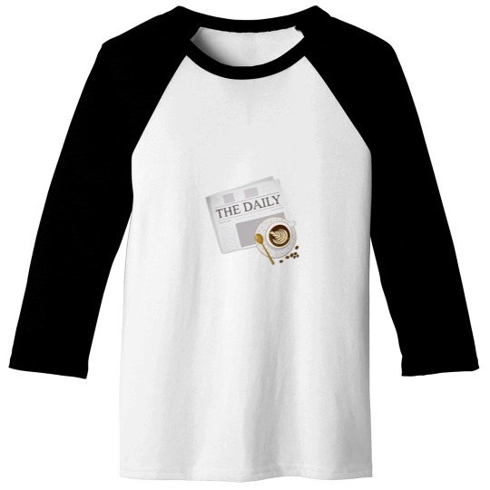 Discover Morning Bliss Newspaper &amp_ Coffee Delight Having Coffee, this morning, With her. Baseball Tees