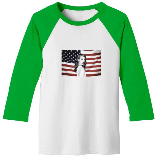 Discover Lana Del Rey American Flag Hipster Dope Mens Baseball Tees