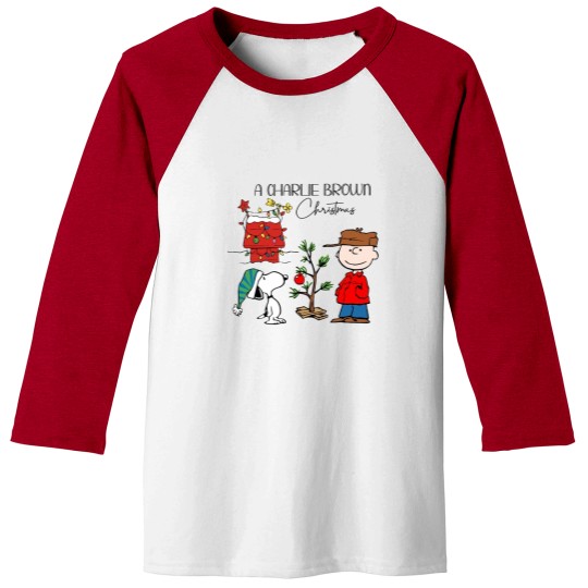 Discover Charlie Brown And Snoopy Christmas Baseball Tees, Snoopy Christmas Baseball Tees