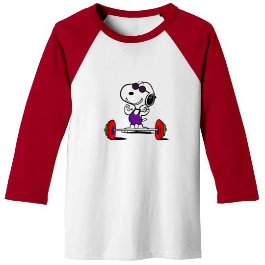 Discover Snoopy Weightlifting Baseball Tees
