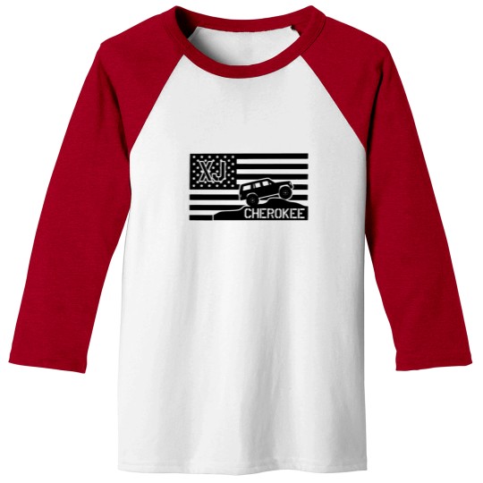 Discover Jeep Cherokee XJ American Flag Baseball Tees