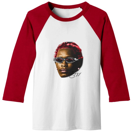Discover YOUNG THUG Baseball Tees | Rap Baseball Tees Concert Merch Kanye Thugger Slime Season | White Red Rare Hip Hop Graphic Print |