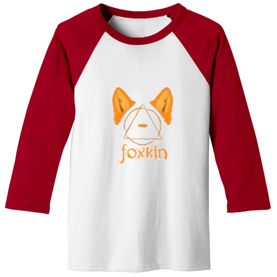 Discover Foxkin therian theta-delta with fox ears Sticker Baseball Tees