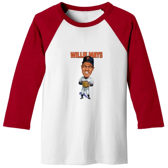 Discover Willie Mays Baseball Caricature Vintage Essential Baseball Tees