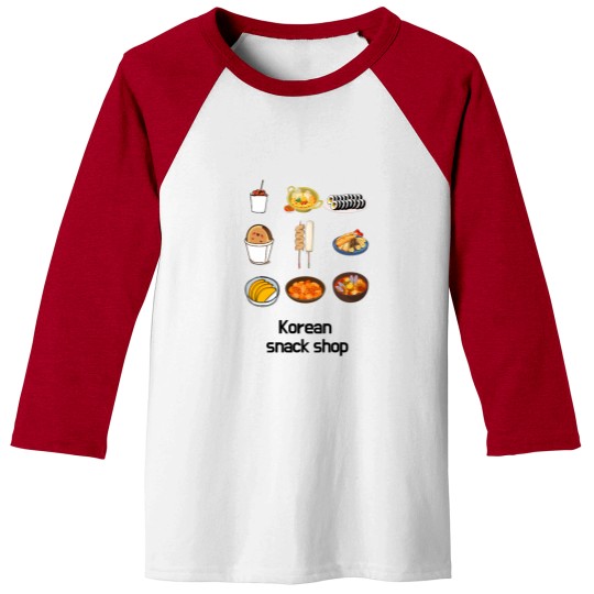 Discover Asian Korean snack shop Baseball Tees