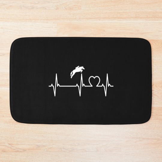 Discover heartbeat horse jumping riding ride lover heart Bath Mats