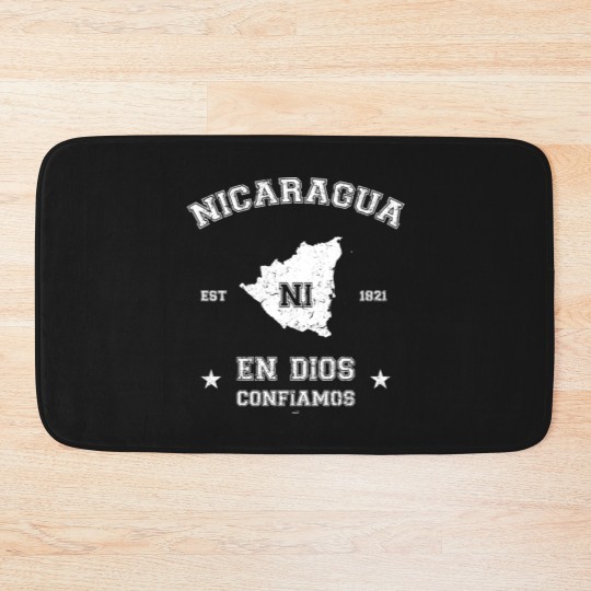 Discover Nicaragua vintage map with date of founding Bath Mats