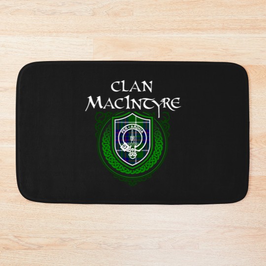 Discover MacIntyre Surname Scottish Clan Tartan Crest Badge Bath Mats