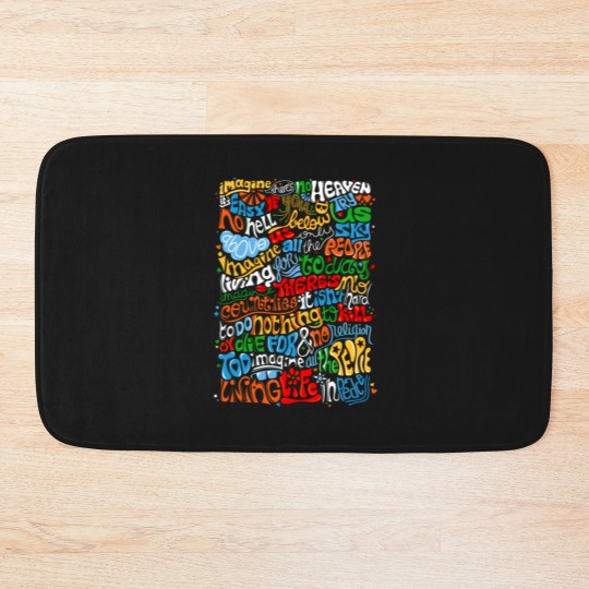 Discover Lennon Imagine Quote Bath Mats