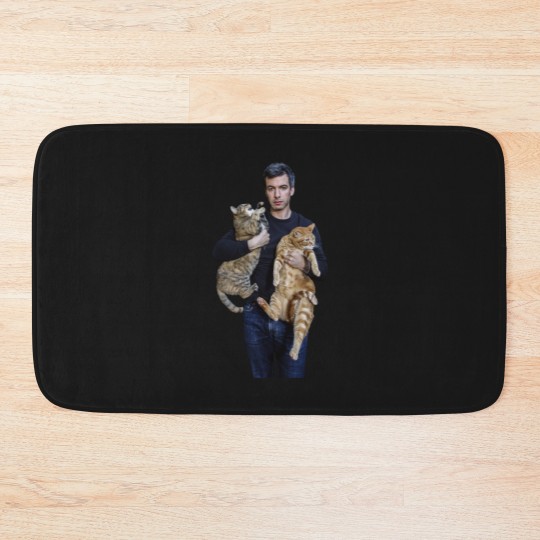 Discover Nathan Fielder and His Cats Classic Bath Mats