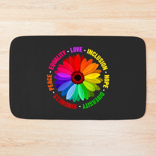 Discover Kindness Peace Equality Love Inclusion Hope Diversity Bath Mats