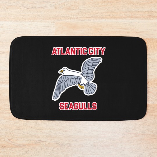 Discover Atlantic City Seagulls )( Retro Throwback Basketball Team - Atlantic City - Bath Mats