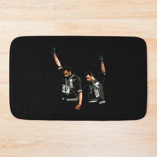 Discover 1968 Black Power Salute Illustration Classic T-Shi Bath Mats