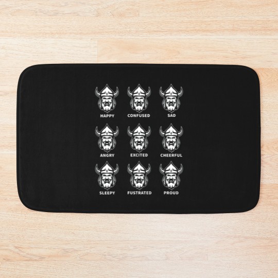 Discover Iceland Viking Emotions Faces Bath Mats