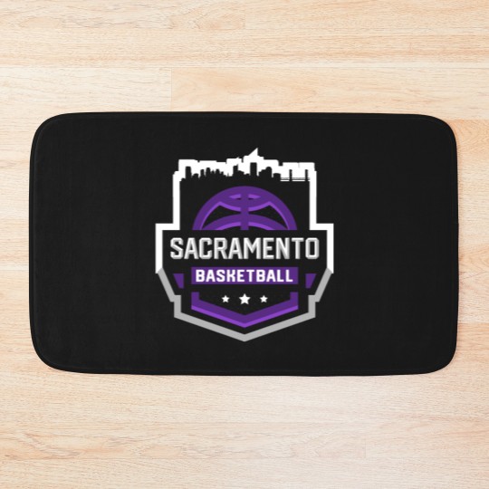 Discover Classic Sacramento Basketball Stars Skyline Bath Mats