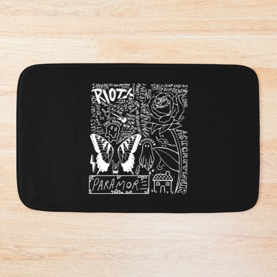 Discover Paramore Doodle Art Bath Mats, Vintage Paramore Album Lyrics Merch Bath Mats