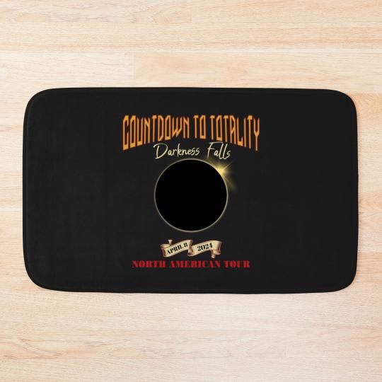 Discover Total Solar Eclipse Bath Mats April 8th 2024, Rock Concert Tour Bath Mats with Path of Totality Cities