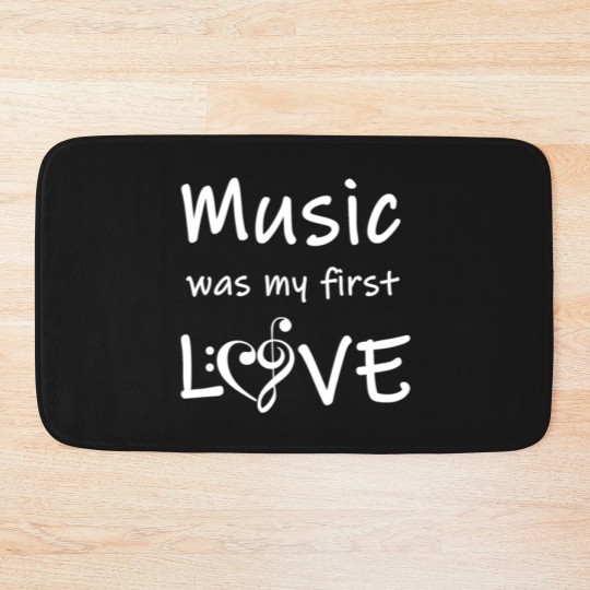 Discover Music was my first Love giftidea music star rock Bath Mats