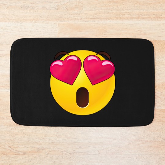 Discover Emoji Heart Eyes Valentines Bath Mats