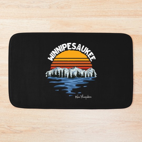 Discover Vintage Lake Winnipesaukee New Hampshire Souvenir Bath Mats